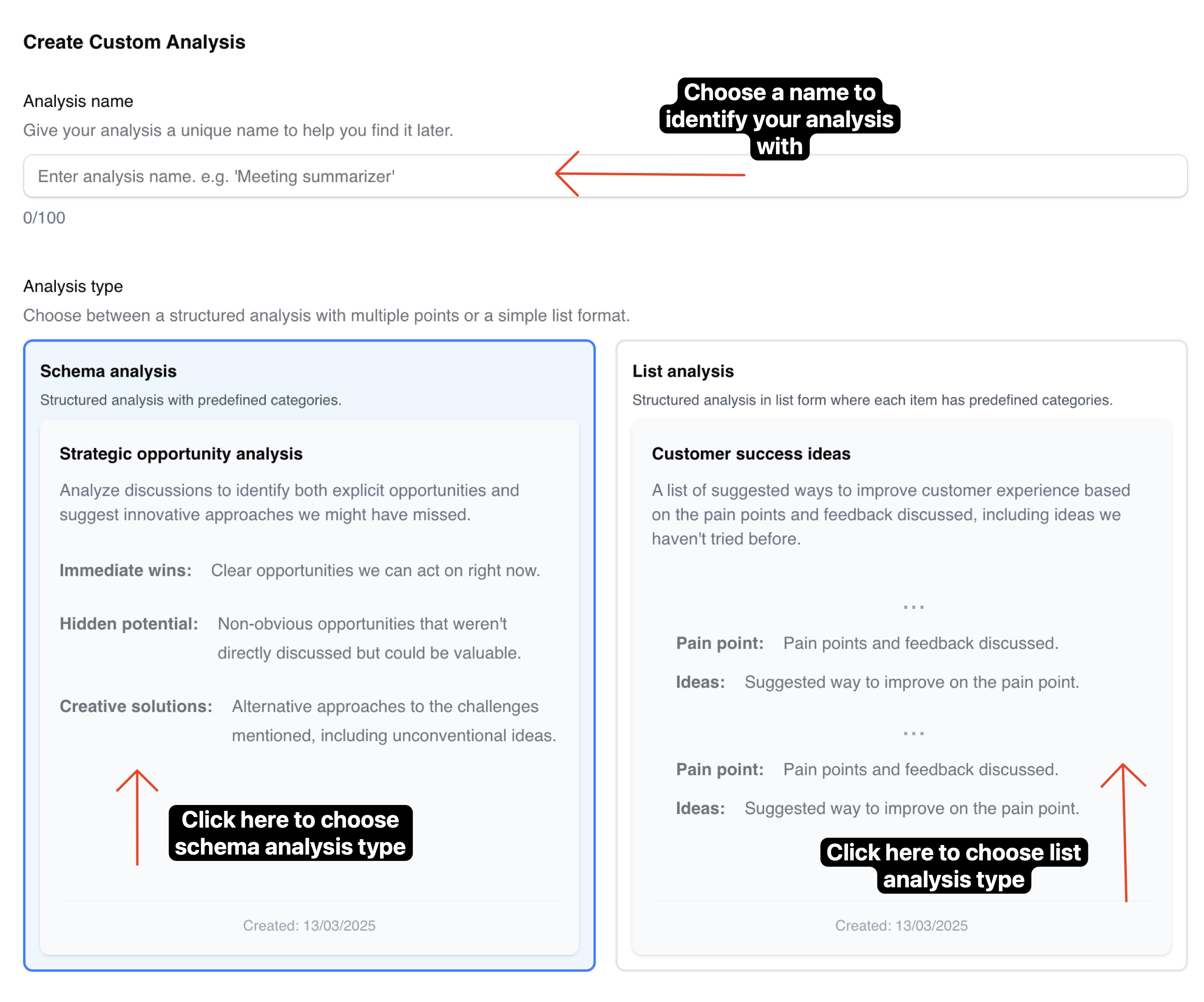 Create Analysis Details